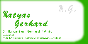 matyas gerhard business card