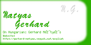 matyas gerhard business card